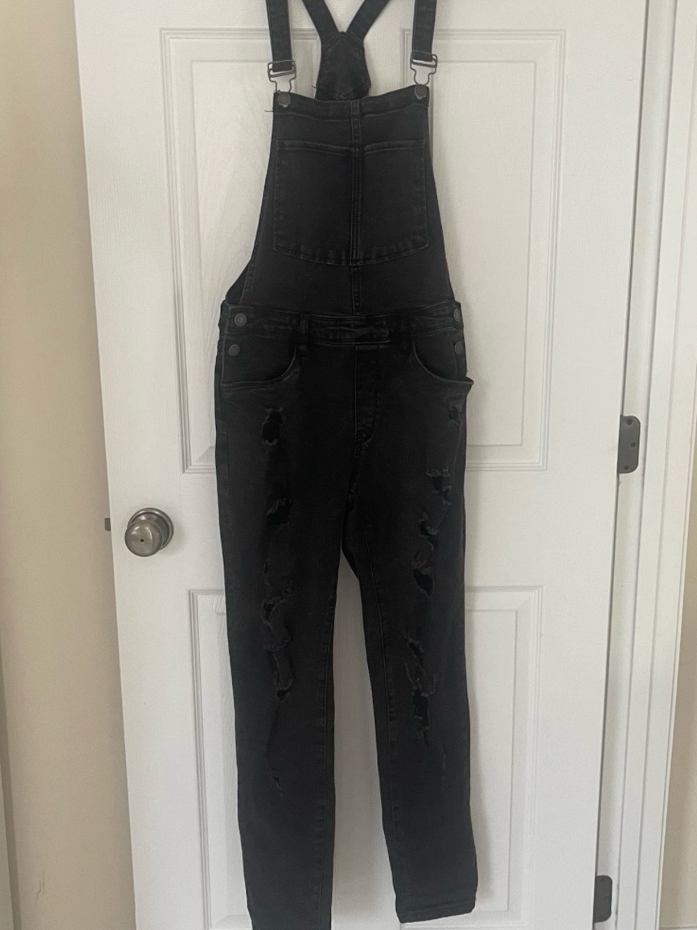 SWS distressed overalls